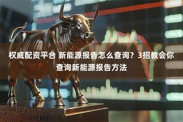 权威配资平台 新能源报告怎么查询？3招教会你查询新能源报告方法