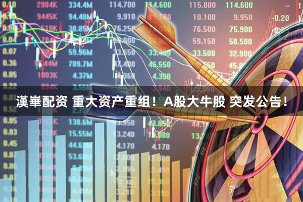 漢崋配资 重大资产重组！A股大牛股 突发公告！